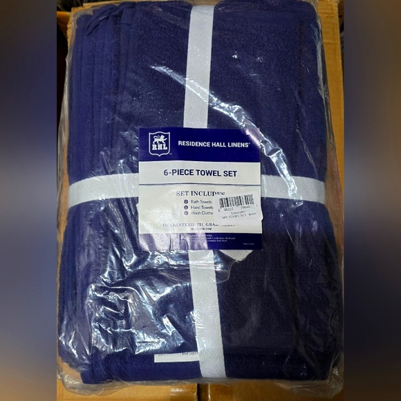 Towel set navy blue color 6 pieces - Picture 1 of 2